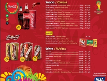 Fifa divulga tabela de preços das comidas e bebidas que serão vendidas na Copa